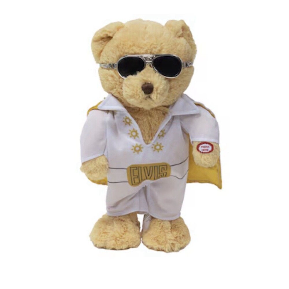 ELVIS 8.5-in Musical Animatronic Elvis Bear Battery-operated Christmas Decor